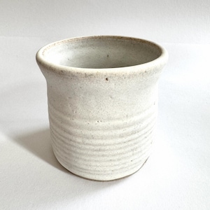 Handmade Stoneware Planter, Wheel Thrown Ceramic Pot, Rustic Cream Decor (8.5x8.5cm)