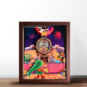 Majora&#39;s Mask - Clocktown - Shadowbox Art