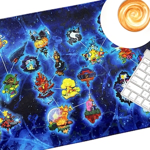 Kingdom Hearts - Himmlische Karte - Schreibtischmatte - Gaming Spielmatte - Spielmatte - Spielzimmer Deko - Videospiel Deko - Gaming Mousepad - Schreibtisch Deko