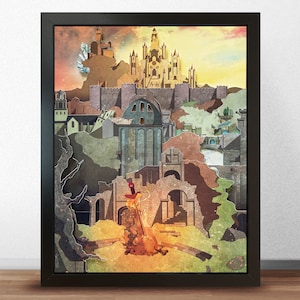 Lordran - Firelink-schrijn - Shadowbox Art