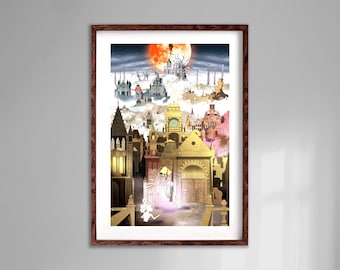 Hunter's Dream - Art Print - Fantasy Art Print - Video Game Decor - Geek Gift - Gamer Gift - Video Game Wall Art - Gothic Home Decor