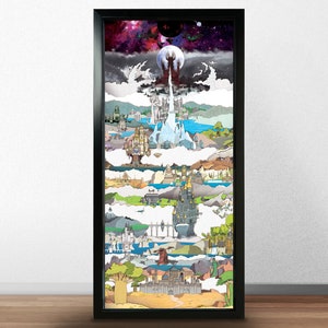 Arte de Shadowbox de FFXIV - Arte de World of Hydaelyn - Decoración de Final Fantasy 14 - Paisaje de videojuegos - Arte de pared de FF XIV