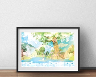 Yggdrasil Art Print - Tree of Life - Norse Mythology - Nordic Decor - Fantasy Art Print - Nature Lover Gift - Woodland - Fantasy Home Decor