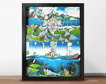 Genshin - Fontaine - Shadowbox Art
