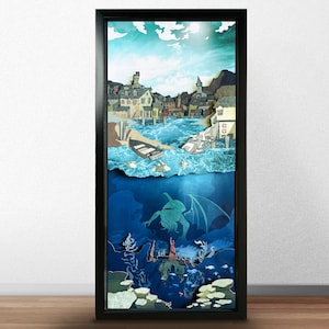 Call of Cthulhu - Shadowbox Art - Hp Lovecraft - Gothic Decor - Diorama Art - Occult Decor - Book Lover Gift - Mixed Media Art - Innsmouth