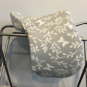 Gray Butterflies Fleece Saddle Cover for Dressage, All Purpose, Jumping Saddles