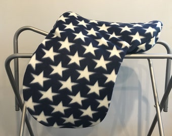 Navy Stars Fleece Saddle Cover for Dressage, All Purpose, Jumping Saddles