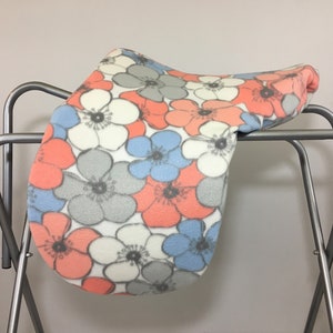 Pastel Flowers Saddle Cover for Dressage, All Purpose, Jumping Saddles