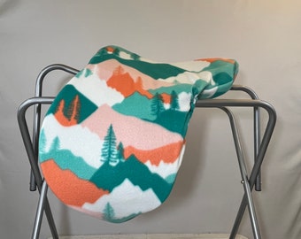 Pastel Mountains Fleece Saddle Cover for Dressage, All Purpose, Jumping Saddles