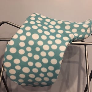 Blue and White Dots Fleece Saddle Cover for Dressage, All Purpose, Jumping Saddles