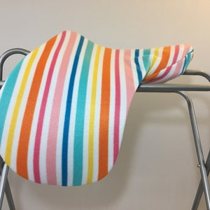 Rainbow Striped Fleece Saddle Cover for Dressage, All Purpose, Jumping Saddles