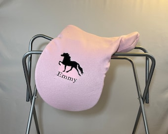 Icelandic Horse Custom Fleece Saddle Cover for Dressage, Jumping, All-Purpose, English Saddles