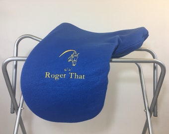 Jumper Horse Custom Fleece Saddle Cover for Dressage, Jumping, All-Purpose, English Saddles