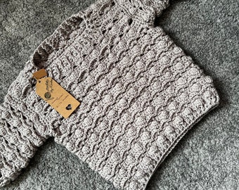 Child/Toddler Handmade Crochet Waves Sweater, Handmade cardigan, 1-2 years