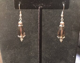 Smoke and silver earrings