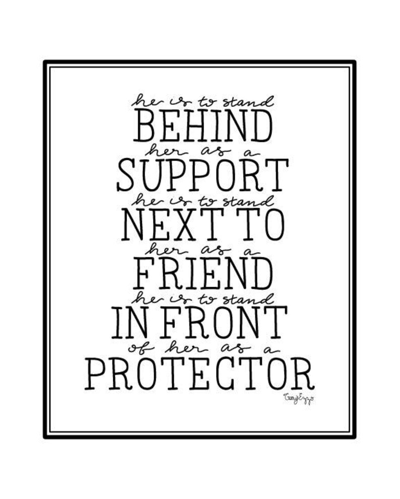He is to Stand Behind Her Digital Print Etsy