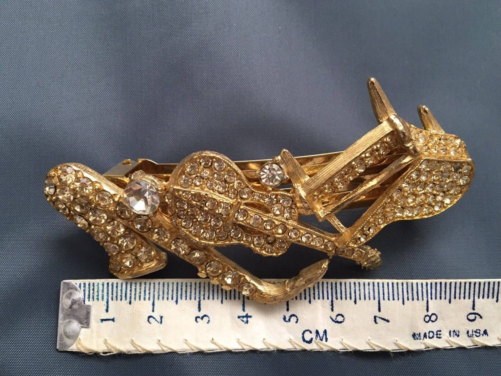 ?Vintage Made In France GUC Rhinestone HairClip Vintage Made in FRANCE Rhinestone Hair Clip Barrette , Music  main image 3