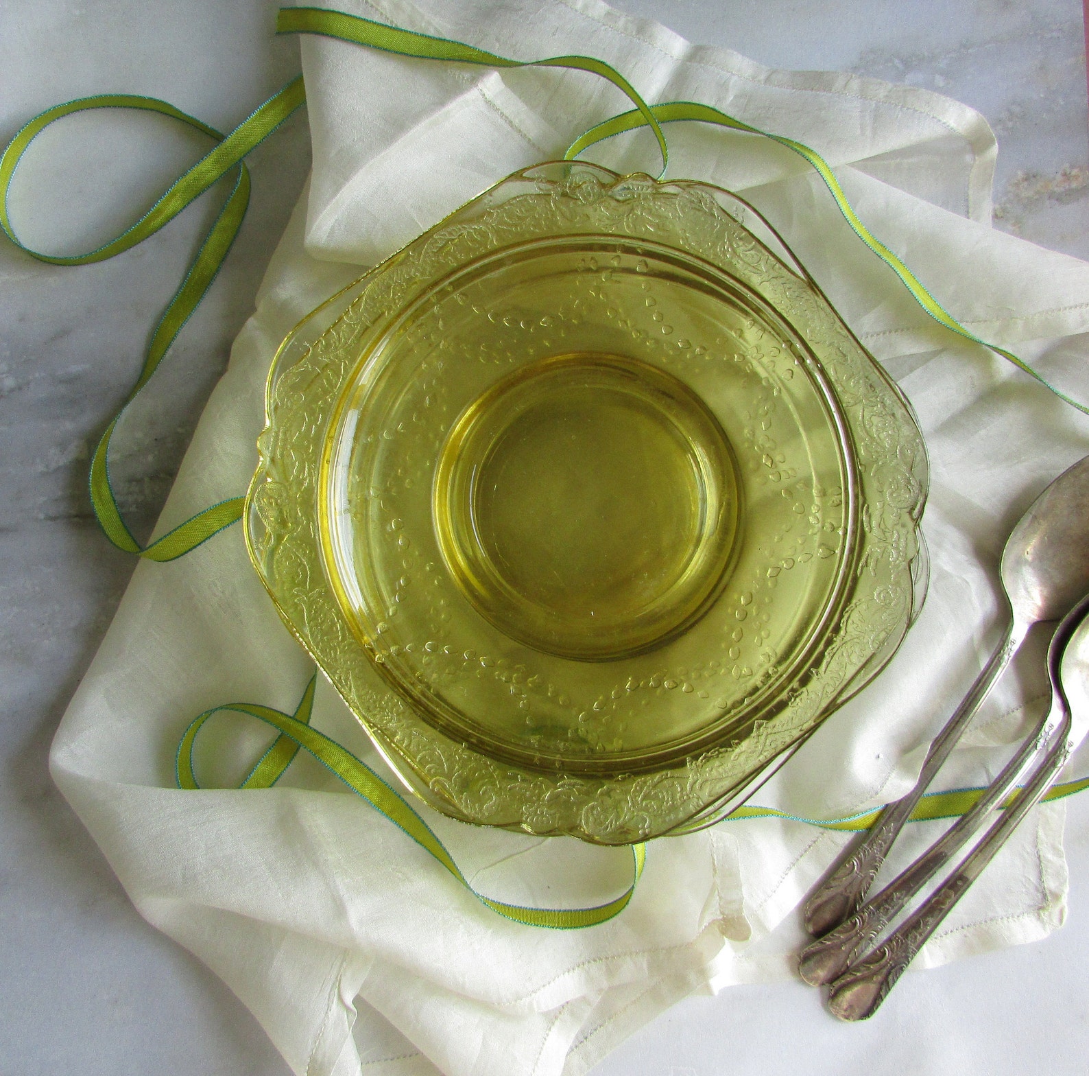 Amber Glass Plate / Federal Glass Salad Plates / 1930's Etsy