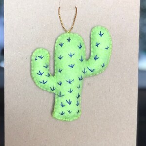 Handmade Felt Saguaro Cactus Ornament/ Cactus Christmas Ornament/ Plush Christmas Ornament/Saguaro Christmas Ornament/Saguaro Ornament image 1