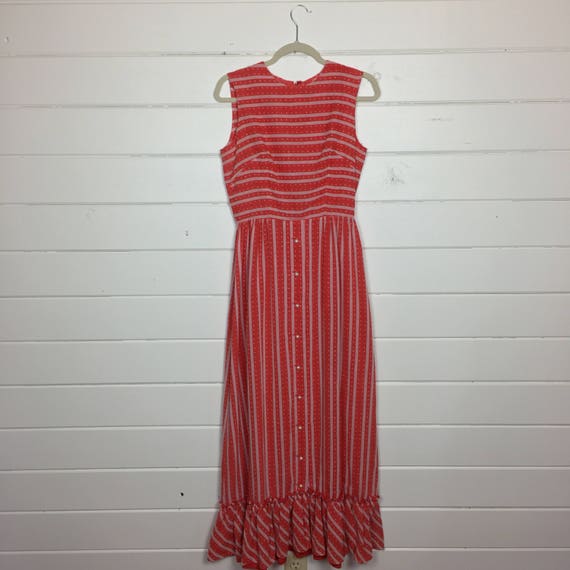 red and white striped sundress