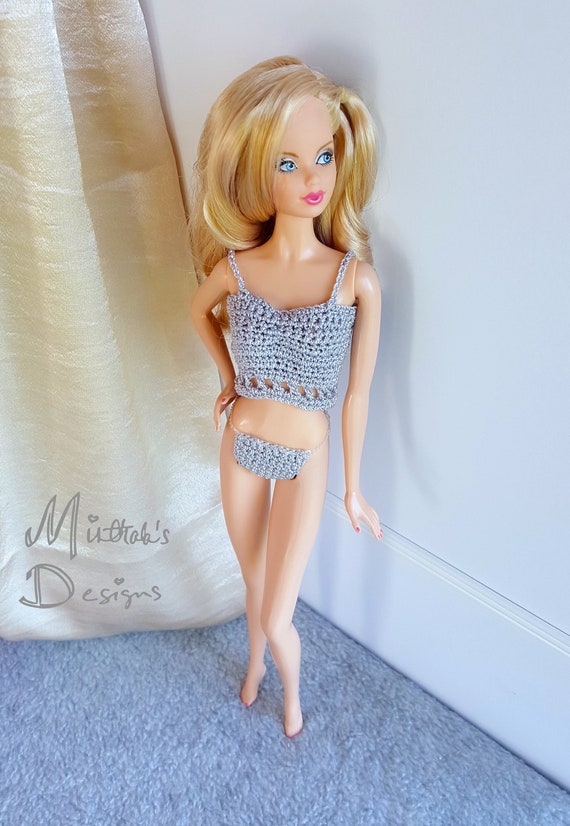 Fuchsia Hand Crochet Bikini For The My Size Barbie Doll 