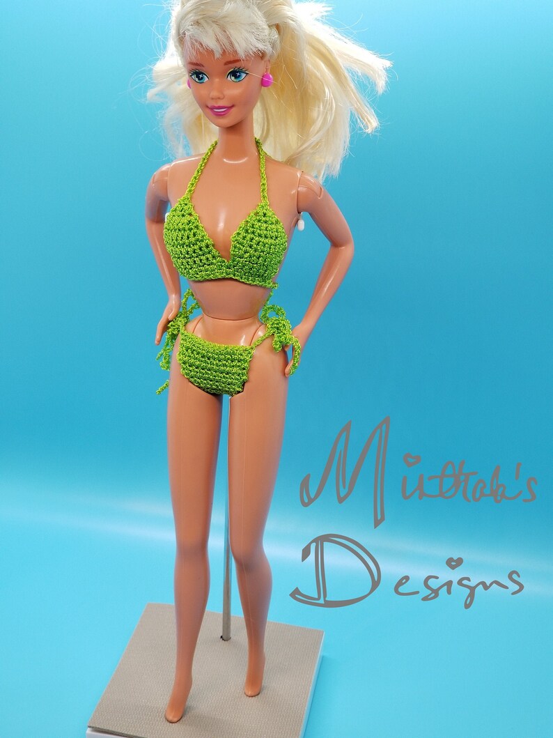 Barbie Bikini. 2Pc. Vintage Barbie Lime Green Nylon Crocheted Etsy