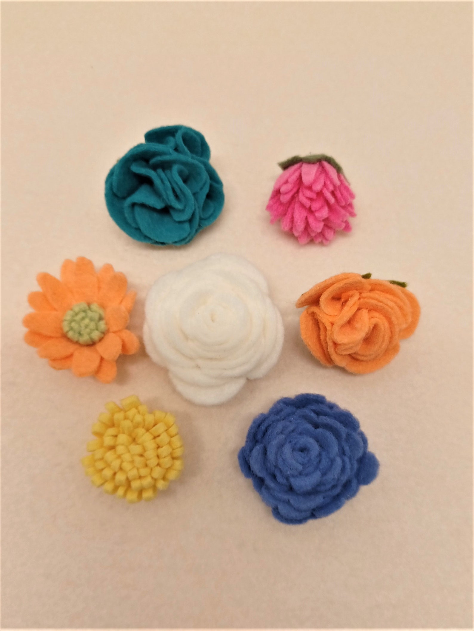 Loose Felt Flowers Loose Flowers DIY Crafting Felt Wool Etsy