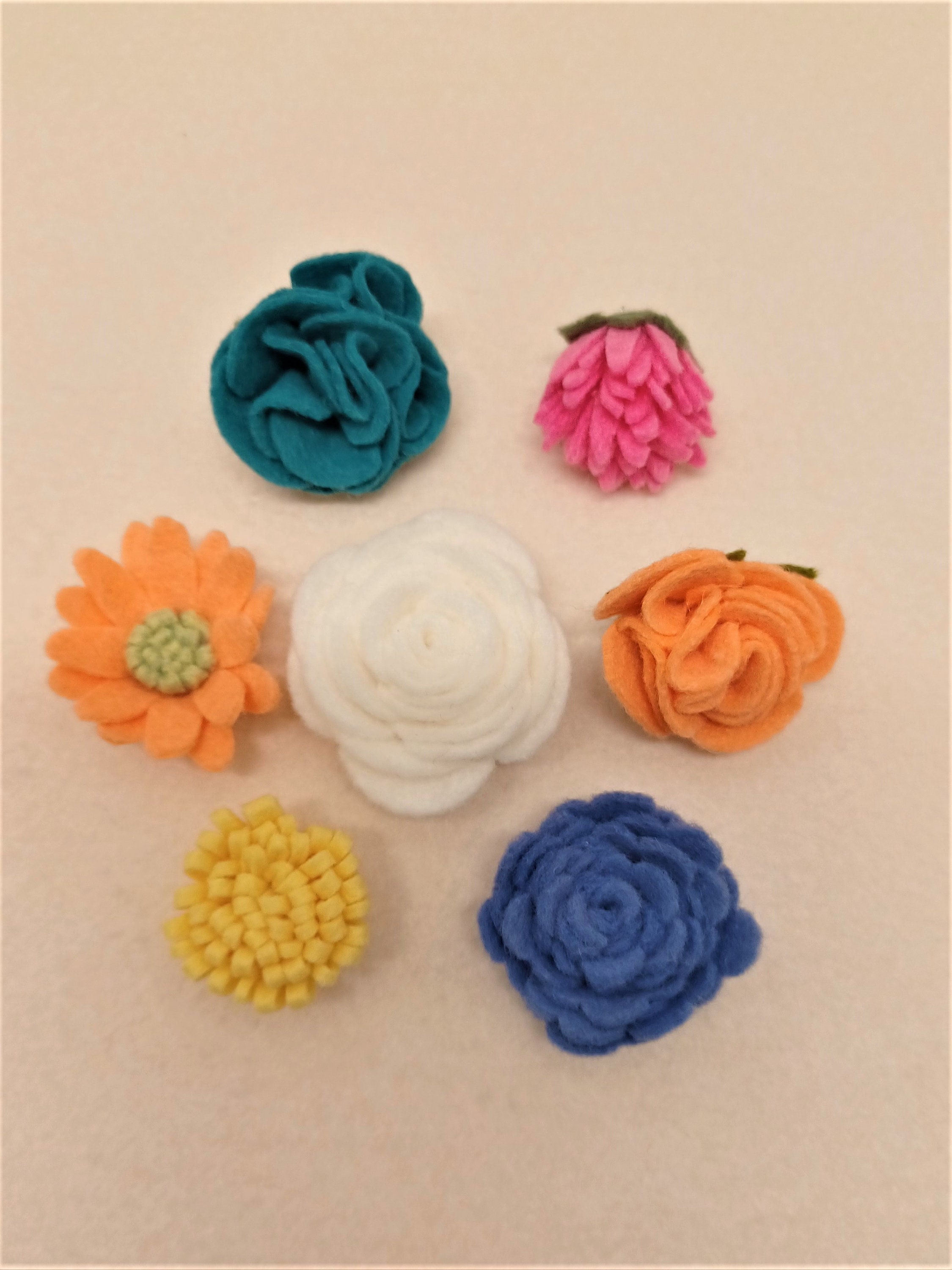 Loose Felt Flowers Loose Flowers DIY Crafting Felt Wool Etsy