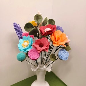 Flower bouquet, Mothers Day gift, felt flowers, Everlasting flowers, #9, assorted colors and size flowers, high quality felt