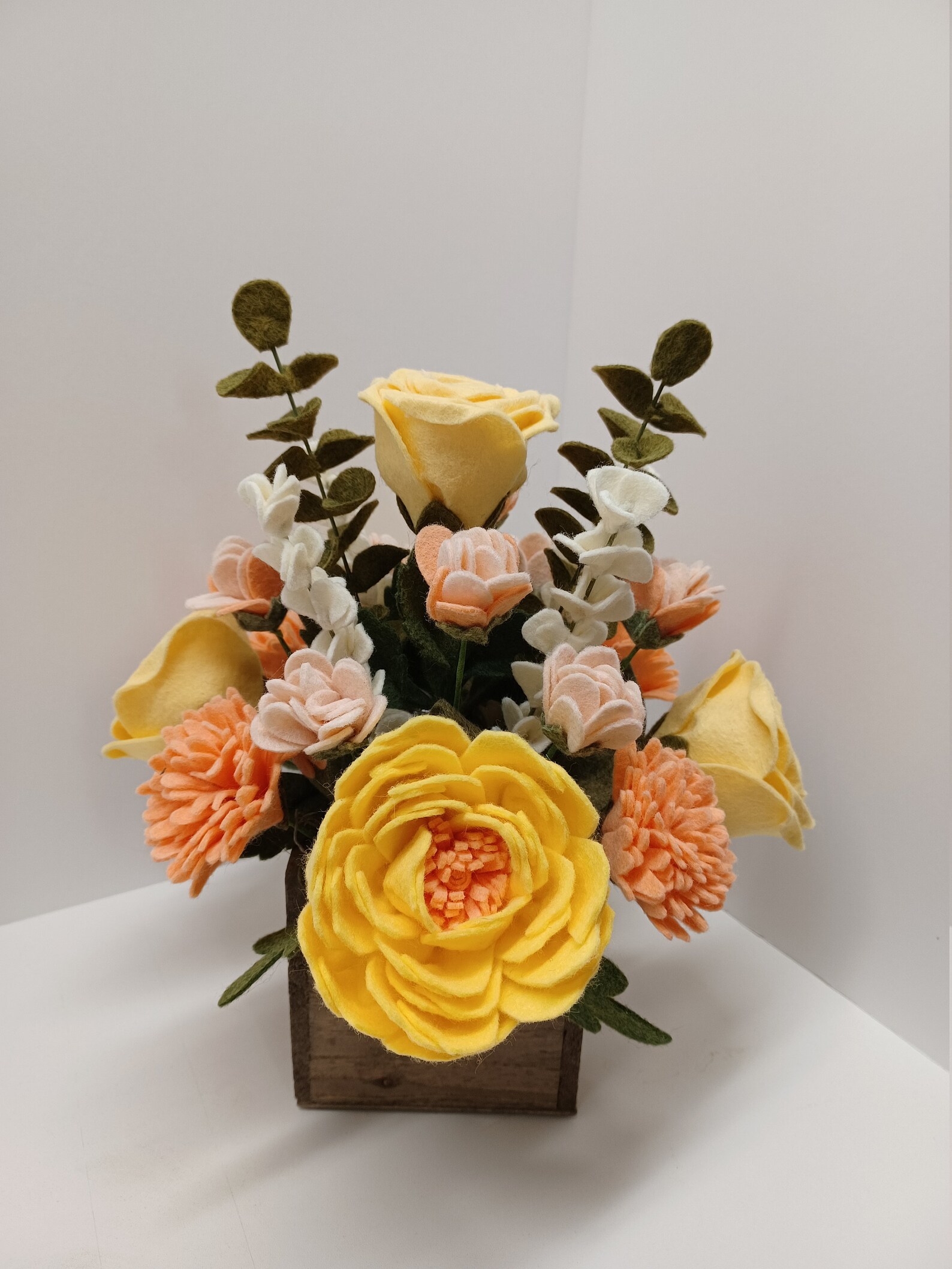 Spring Bouquet Everlasting Flowers Wedding Centerpiece Felt Etsy