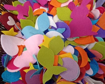 Assorted Felt Shapes Bag, Die Cut Craft Pieces, Felt Board Fun (2 oz.)