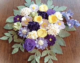 Loose Purple Felt Flowers: Unattached flowers, Assorted Craft Embellishments