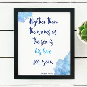 Bible Verse Wall Art Instant Digital Download Gift Idea for Her Christian Gallery Wall Print Coastal Home Decor Watercolor Quote Print