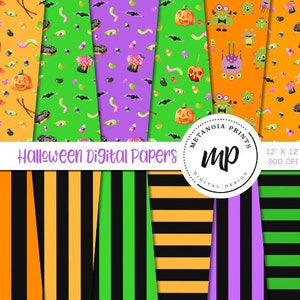 Halloween Digital Paper Pack: Scrapbook Candy Patterns (Digital Download)