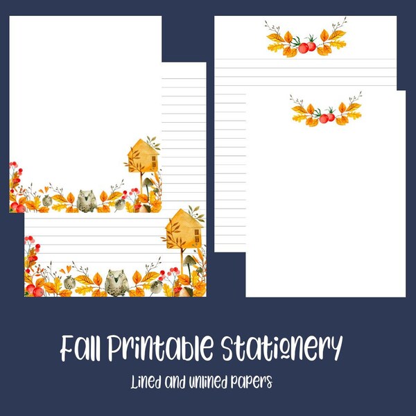 Fall Printable Stationery Etsy Fall Printable Stationery Etsy