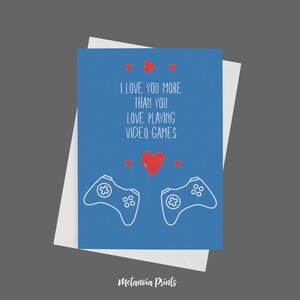 Printable Gamer Valentines Day Card | Instant Digital Download | Funny Cute For Boyfriend For Girlfriend