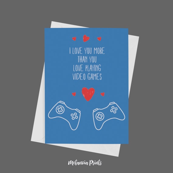 Printable Gamer Valentines Day Card Instant Digital Download - Etsy