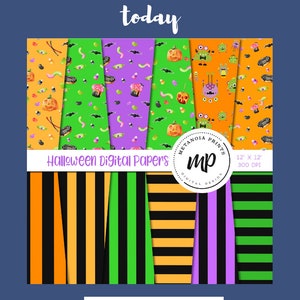 Halloween Digital Paper Pack Instant Download Paper Digital - Etsy