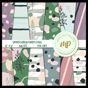 Spring Digital Paper Pack Instant Download Scrapbooking PaperBackground Papel