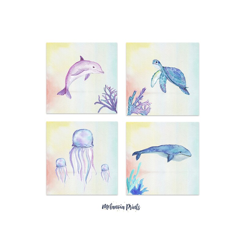 Sea Life Printable Gallery Wall Set Coastal Wall Decor - Etsy