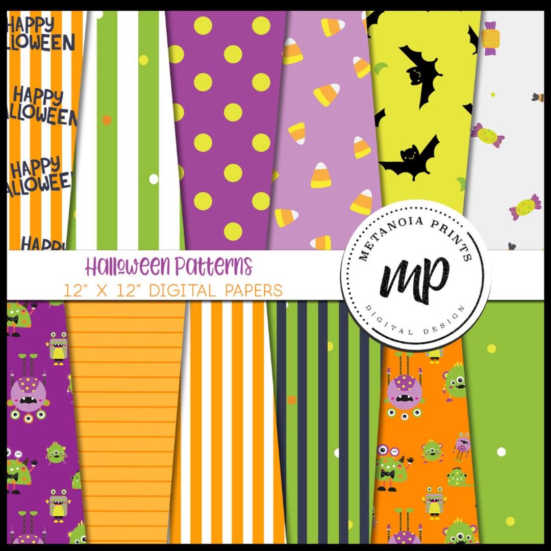 Halloween Digital Paper Instant Download Scrapbooking Paper - Etsy