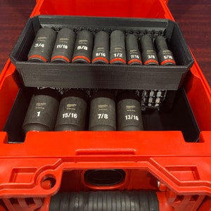 49-66-7006 High Profile 3/8 Impact Milwaukee Socket Holder Bin Set (Sockets and Milwaukee Packout NOT included)