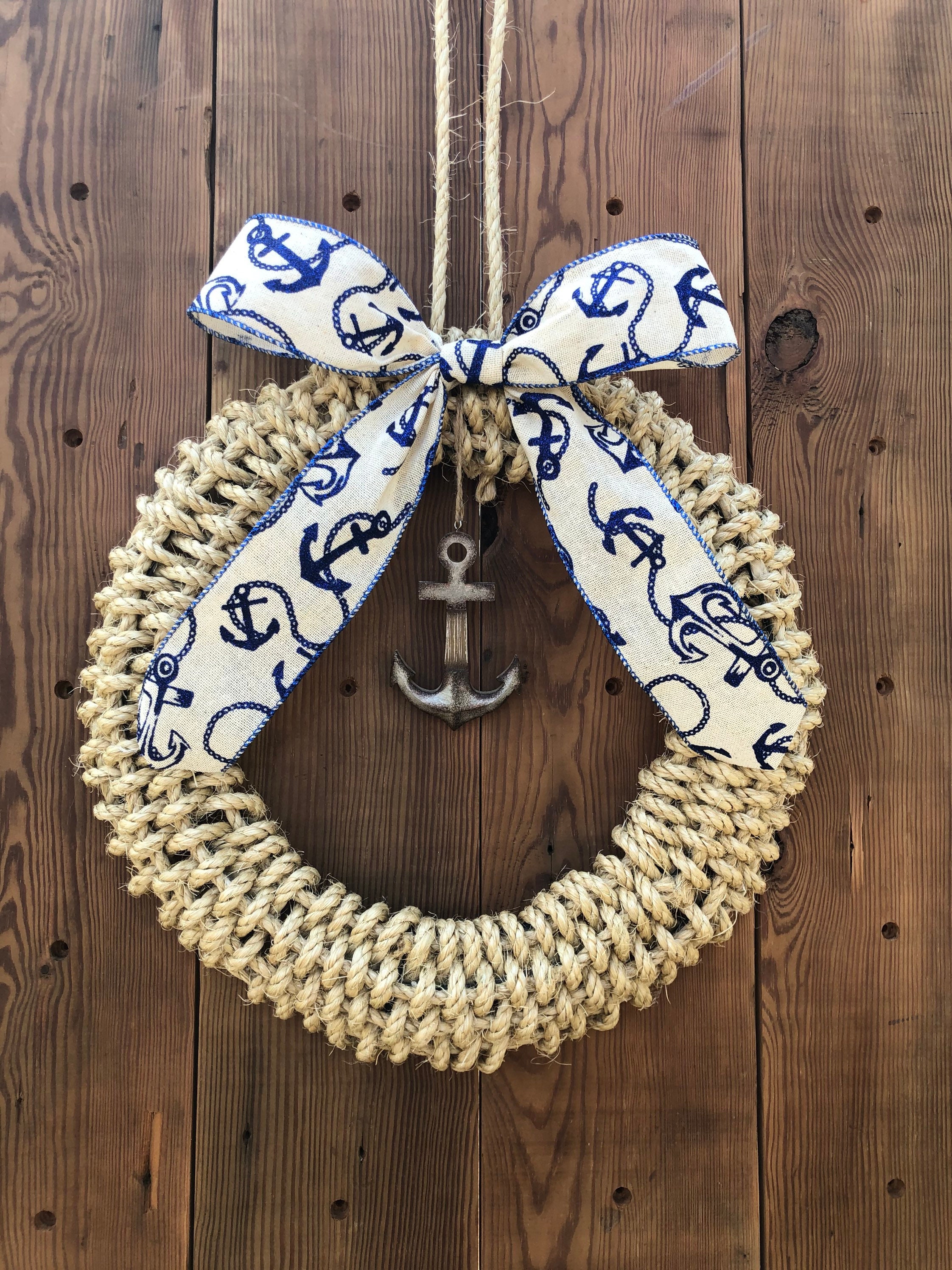 Handwoven Rope Wreath Nautical Wreath for Front Door Beach Etsy