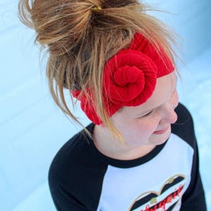 Chunky Knotted Bow Headbands, Rayon Headbands, Stretch Baby Headbands, Toddler Headwraps, Newborn gift ideas, Baby shower gifts, Girl bows