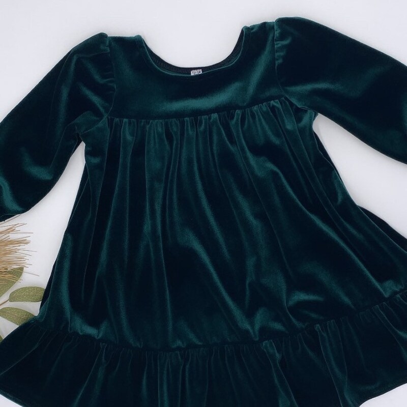 Green Flower Velvet Dress (14)