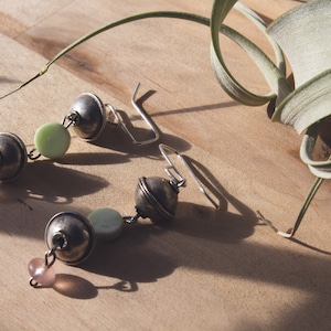 Silver Bead Serpentine Earrings
