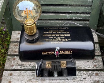 British Seagull Vintage Nautical Lamp Handmade from Genuine Restored Outboard Parts