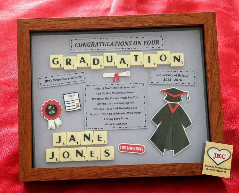 PERSONALISED GRADUATION GIFT Box Frame Keepsake Picture University ...