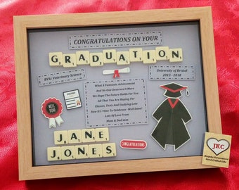PERSONALISED GRADUATION GIFT Box Frame Keepsake Picture University Degree Diploma