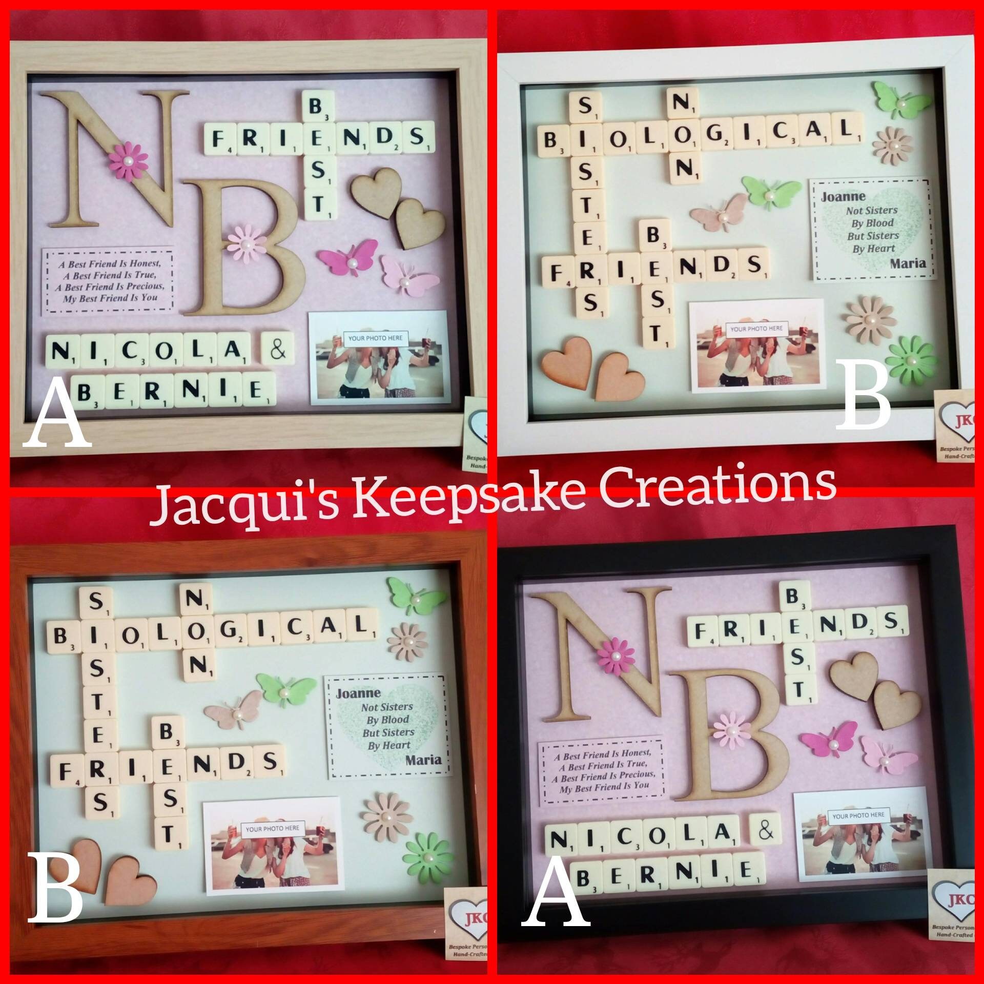 BEST FRIENDS GIFT Personalised Box Frame Keepsake Non Etsy